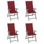 Voir la diapositive 1 : VIDAXL Chaises inclinables de jardin lot de 4 et coussins Bois acacia