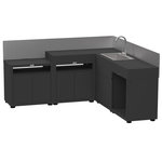 Le marquier Cuisine extérieure d'angle 5 éléments avec crédences - noir - Le Marquier