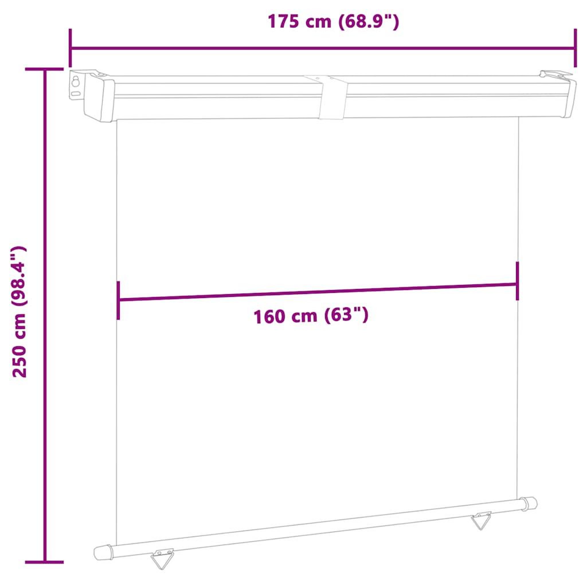 Voir la diapositive 6 : VIDAXL Auvent lateral de balcon 175x250 cm Marron