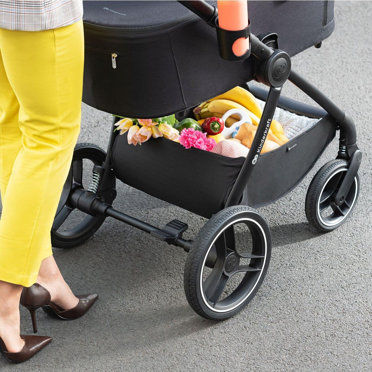 KINDERKRAFT Poussette combinée 2 en 1 avec suspension et protection UPF50+