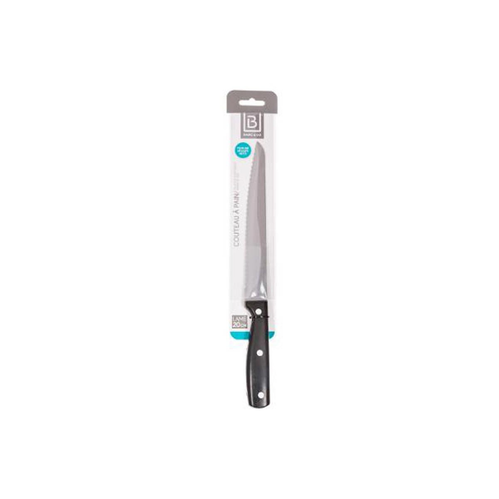 Voir la diapositive 3 : B BASIC & CO Couteau à Pain  Dice  Inox 32cm Noir