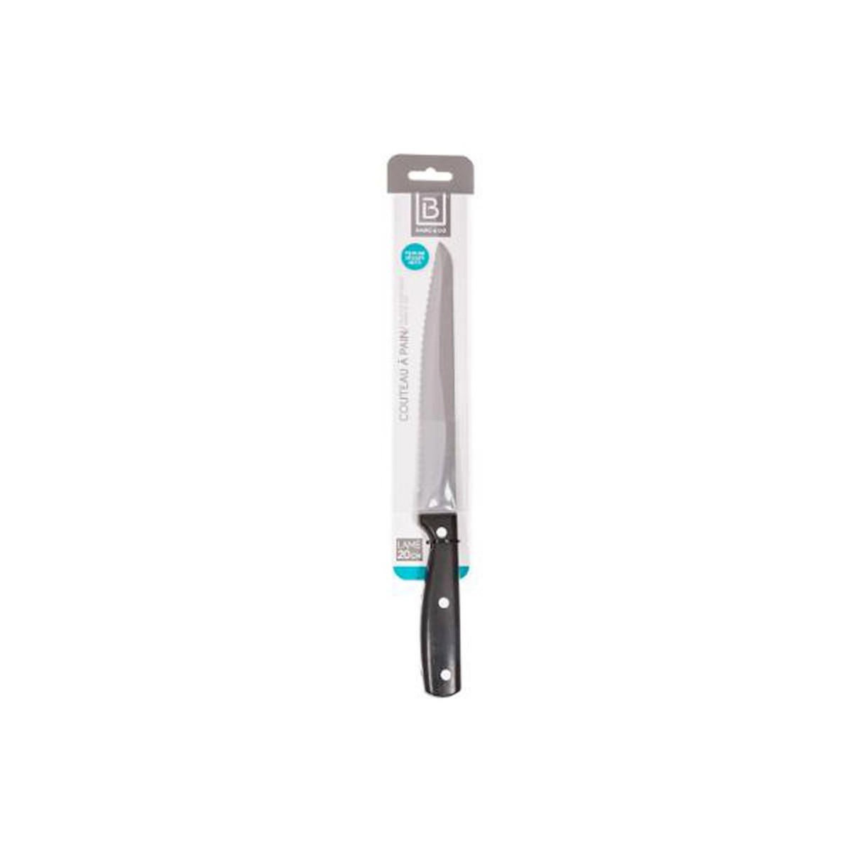 B BASIC & CO Couteau à Pain  Dice  Inox 32cm Noir