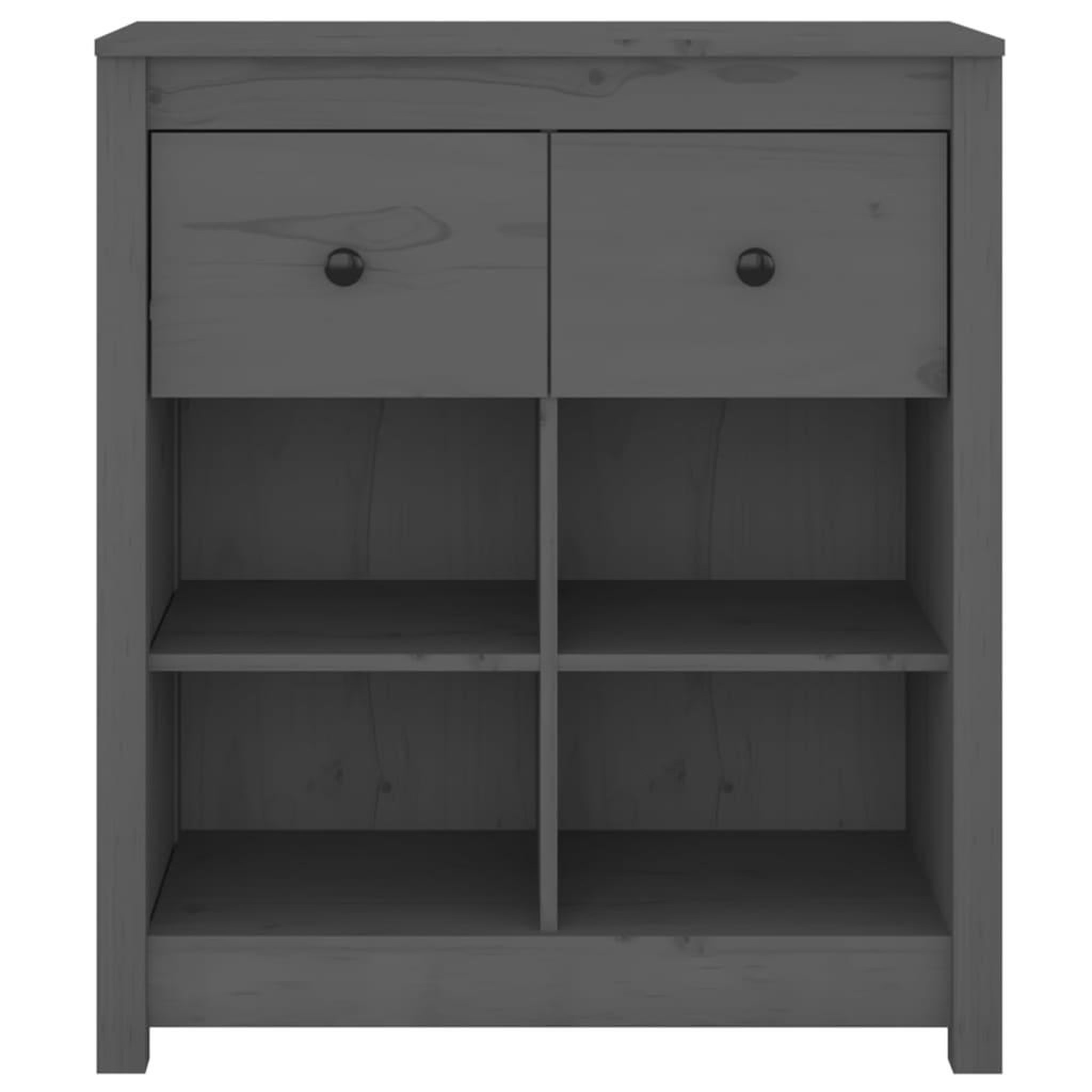 Voir la diapositive 3 : VIDAXL Buffet Gris 70x35x80 cm Bois massif de pin