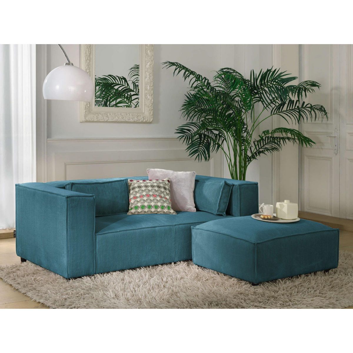 LISA DESIGN Stella - canapé fixe 2 places - en velours côtelé - style contemporain