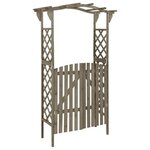 VIDAXL Pergola avec portail 116x40x204 cm Gris Bois de sapin massif
