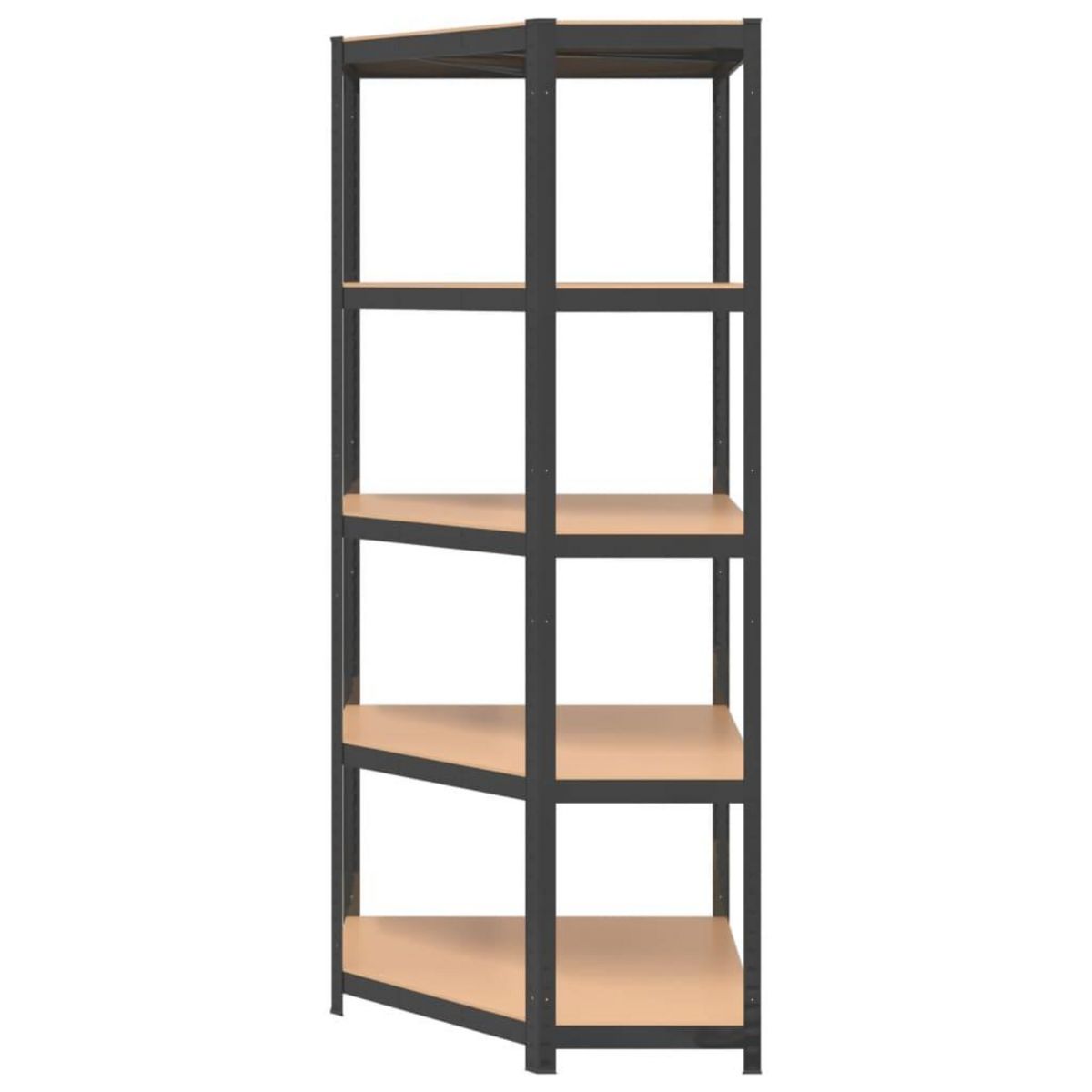 VIDAXL Etagere d'angle a 5 niveaux Anthracite Acier bois d'ingenierie