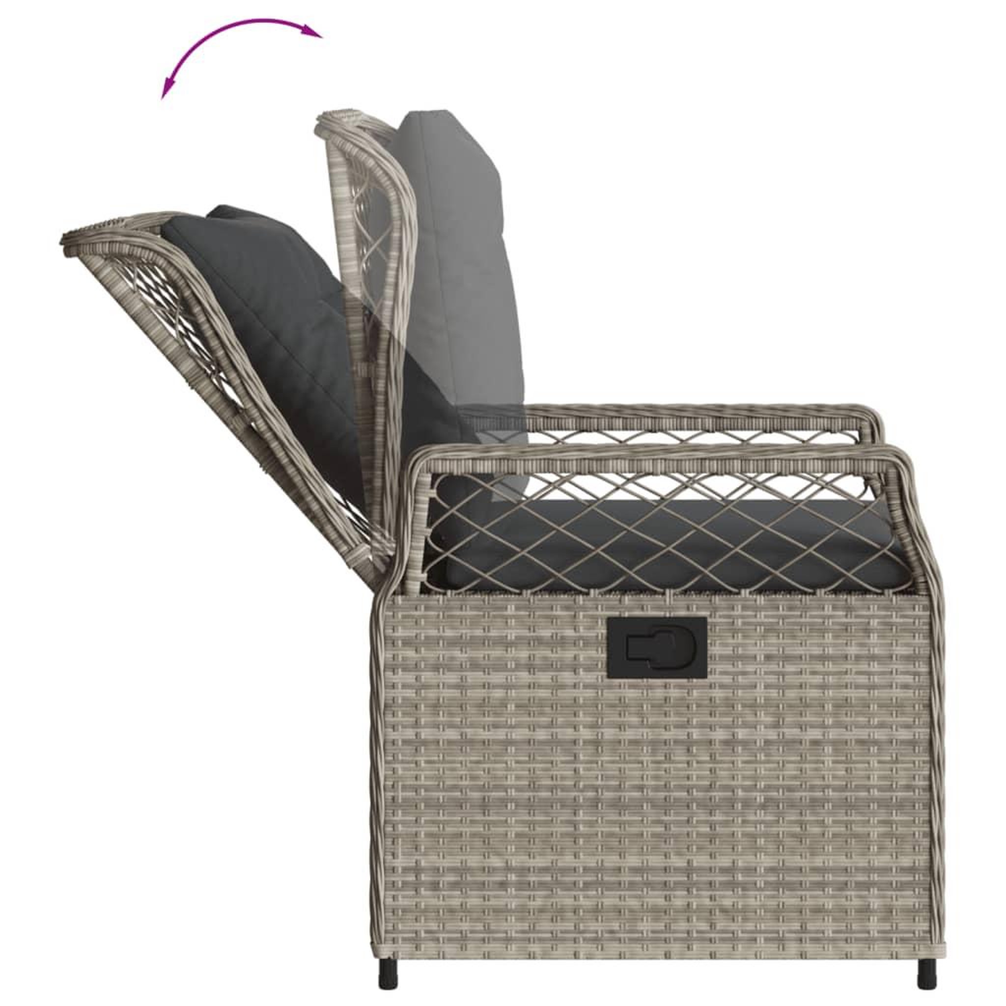 Voir la diapositive 5 : VIDAXL Ensemble a manger de jardin et coussins 9 pcs gris clair rotin