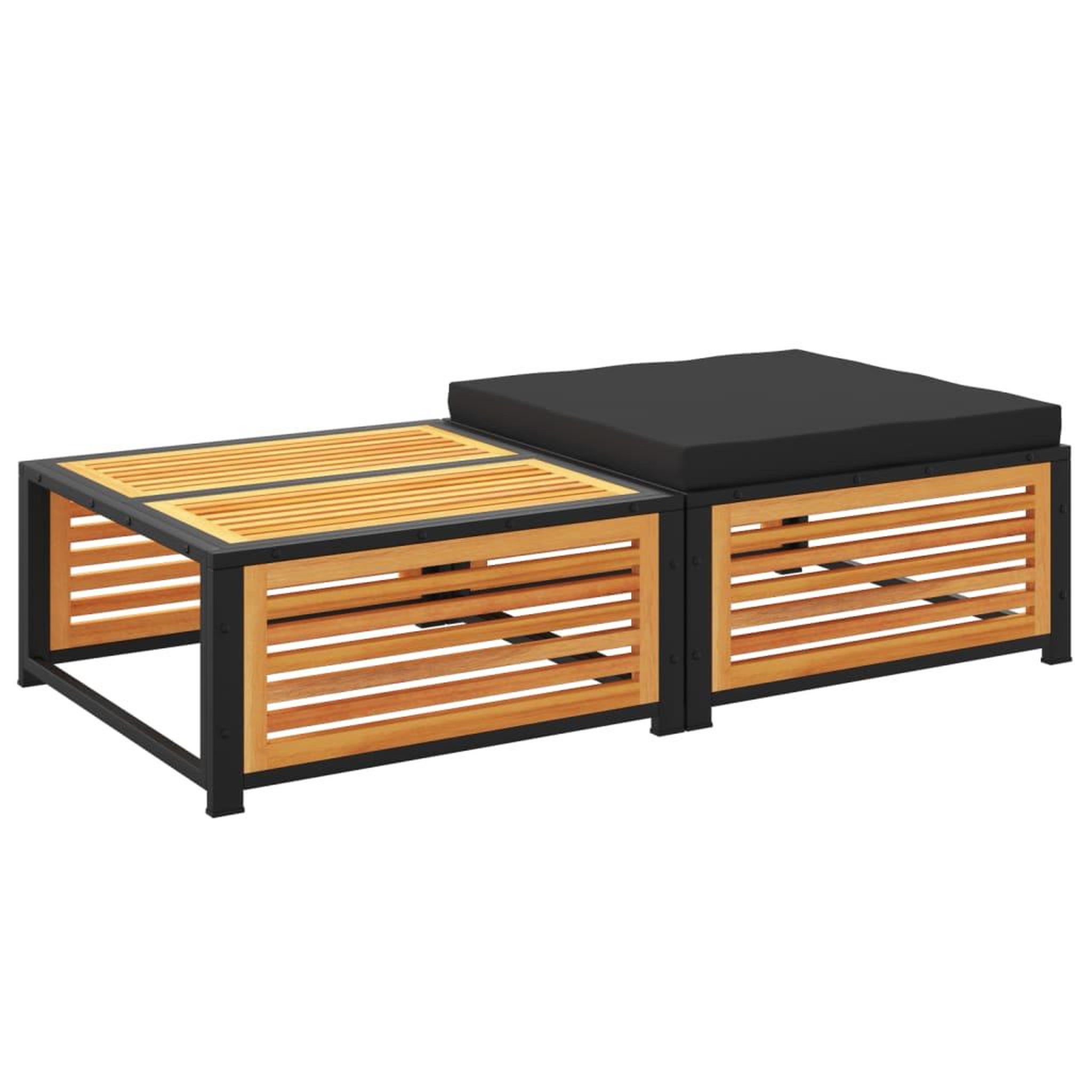 Voir la diapositive 2 : VIDAXL Table de jardin avec tabouret bois d'acacia massif