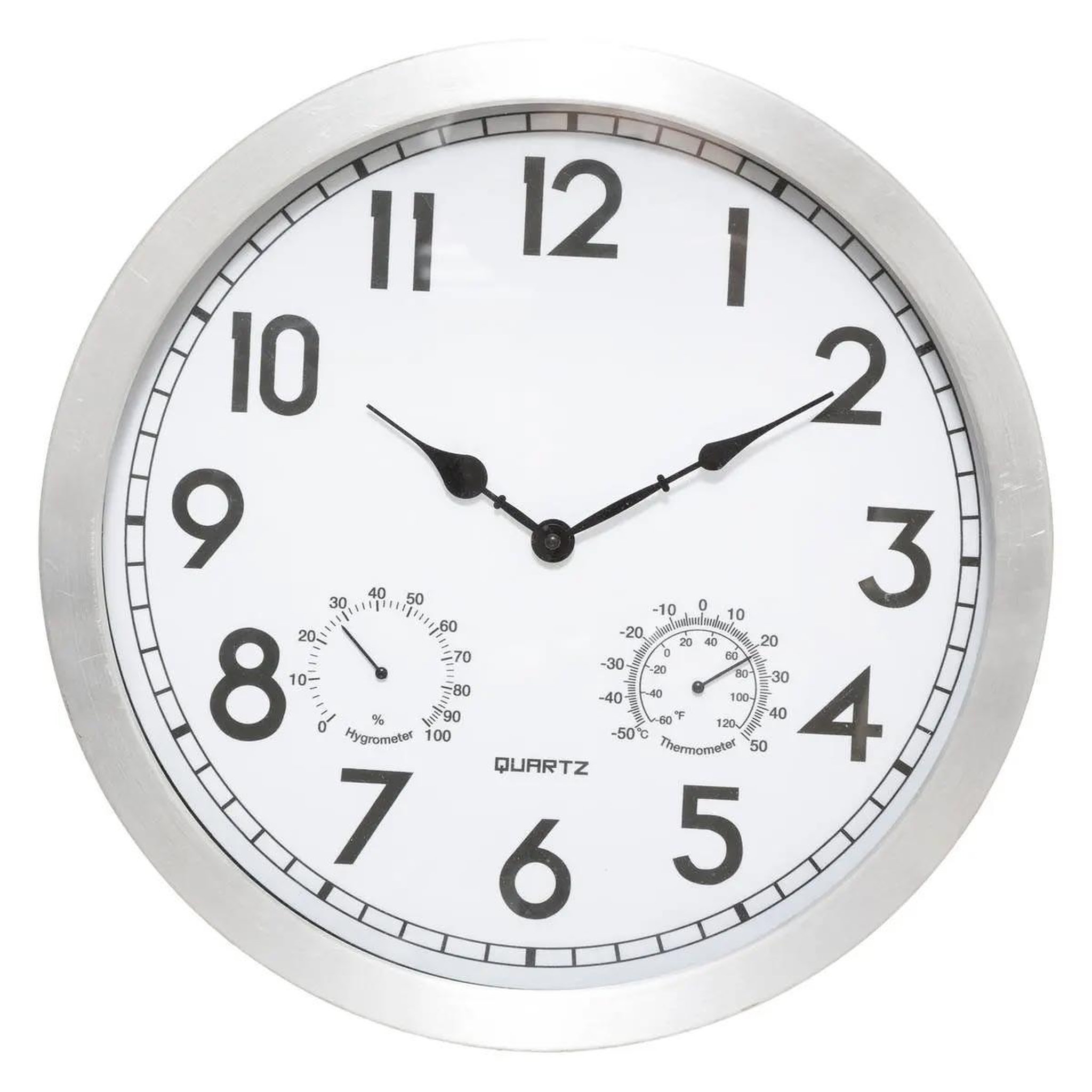 ATMOSPHERA Horloge murale design  outdoor  40cm argent