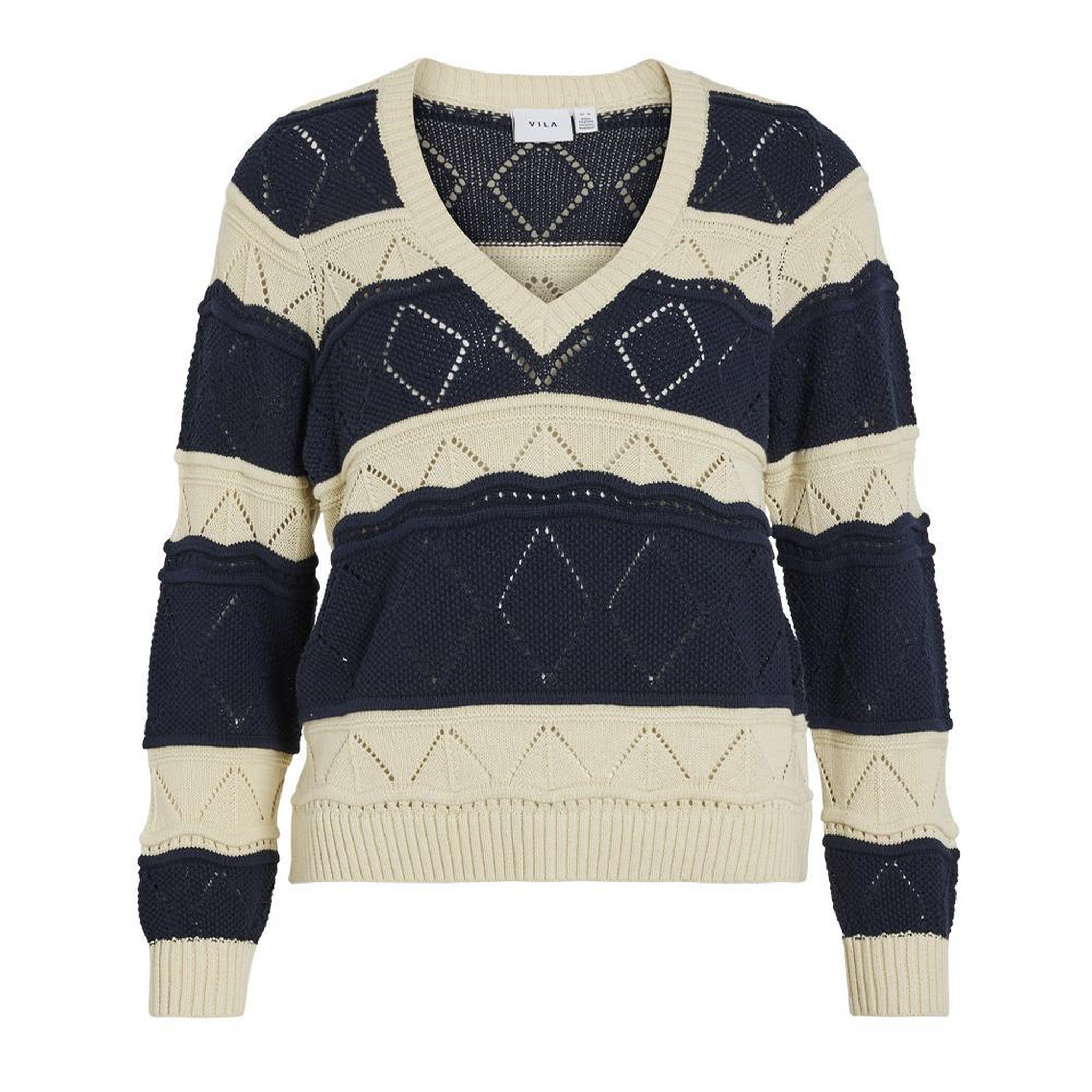 Vila Pull Beige/ Femme Vila Lolise. Coloris disponibles : Bleu