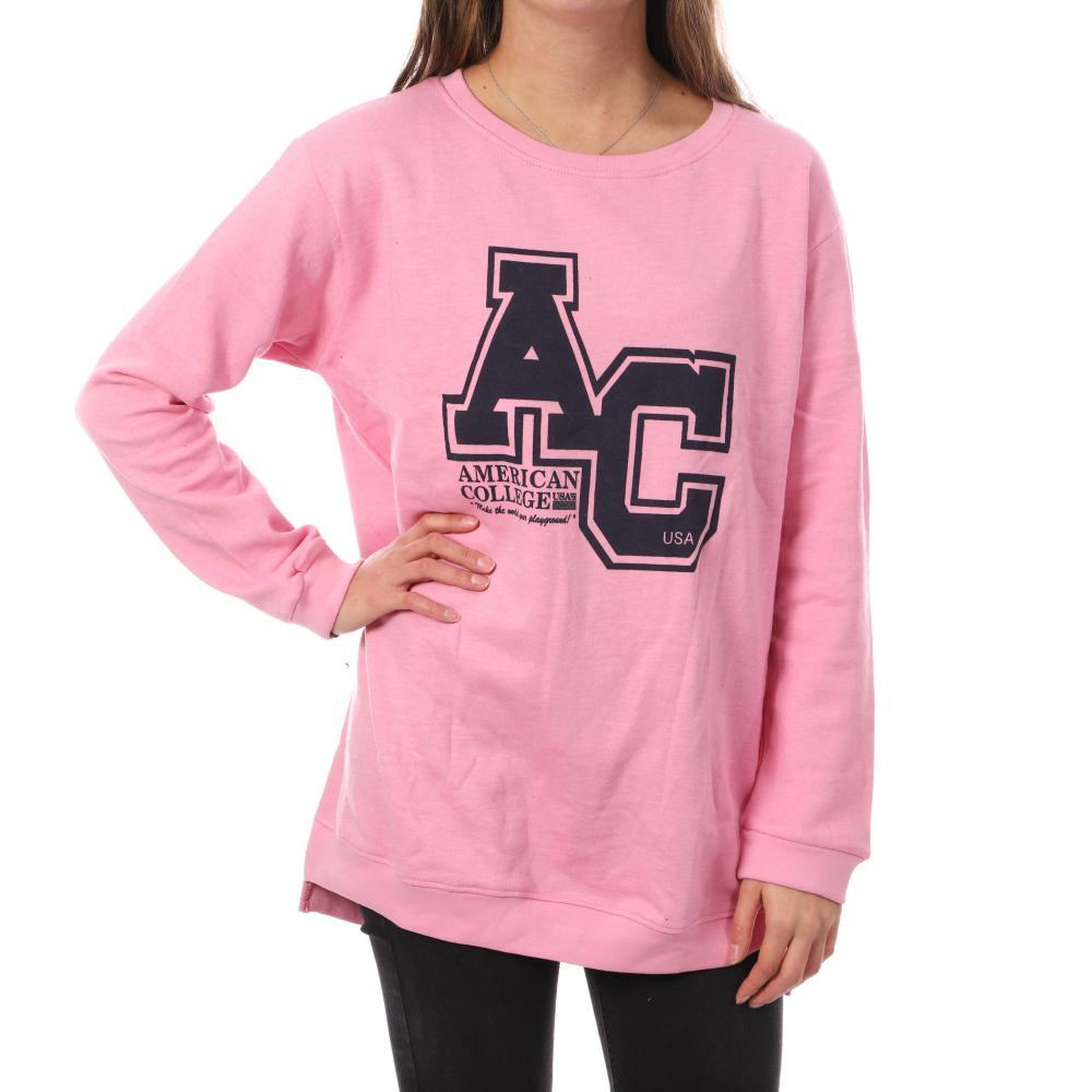 Voir la diapositive 1 : AMERICAN COLLEGE Sweat Long  Femme American College YR656
