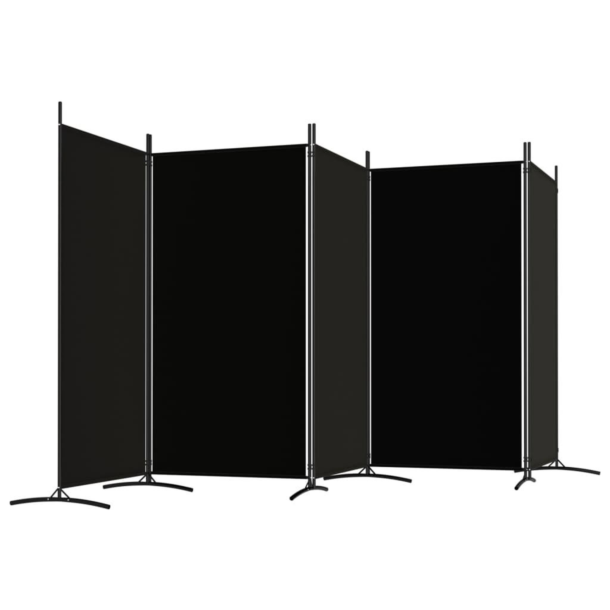 Voir la diapositive 5 : VIDAXL Cloison de separation 5 panneaux Noir 433x180 cm Tissu