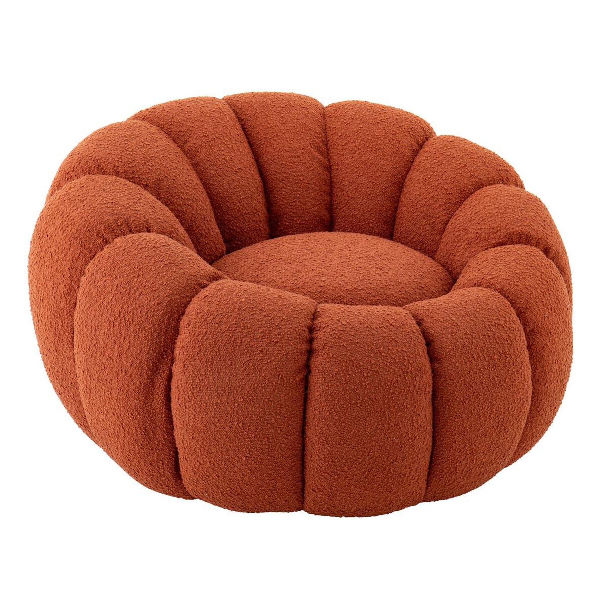 J-LINE Fauteuil coquillage en tissu  fleur  101cm rouille