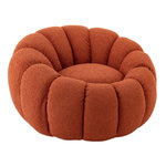 Paris Prix Fauteuil Coquillage en Tissu  Fleur  101cm Rouille