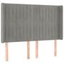 Voir la diapositive 2 : VIDAXL Tete de lit avec oreilles Gris clair 147x16x118/128 cm Velours