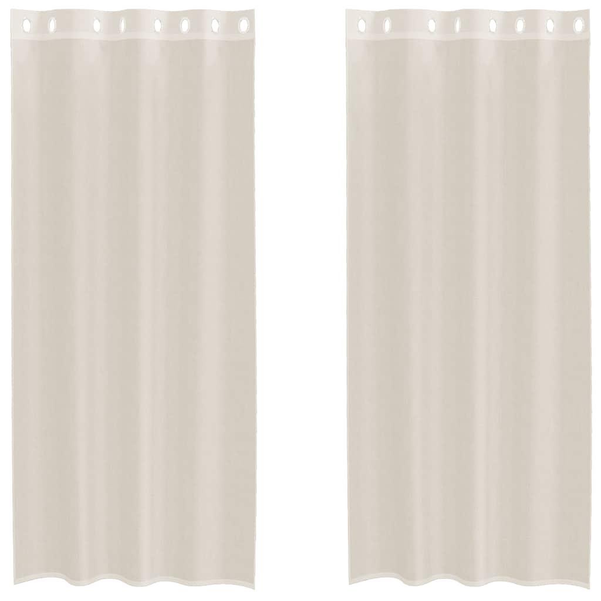 Voir la diapositive 2 : VIDAXL Rideaux en voile avec œillets 2 pcs creme 140x245 cm