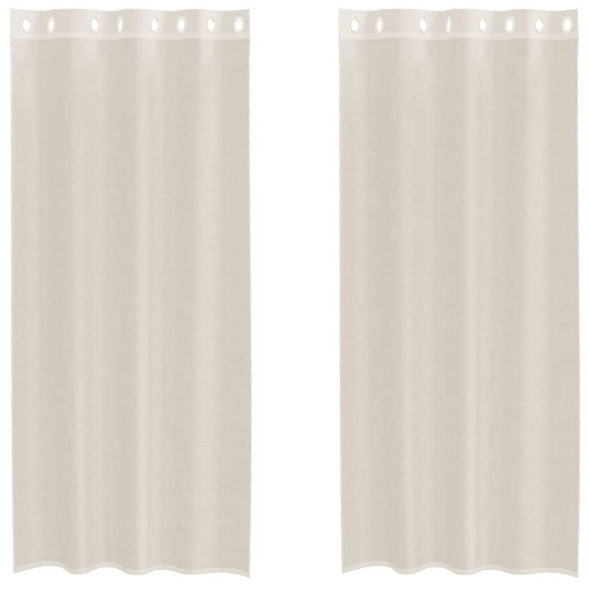 VIDAXL Rideaux en voile avec œillets 2 pcs creme 140x245 cm