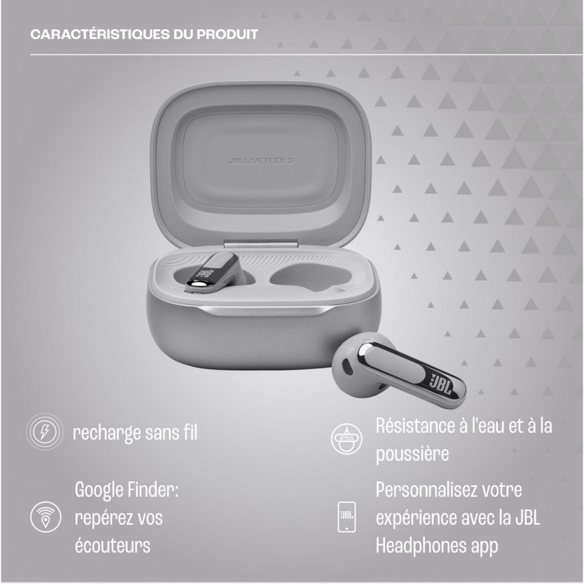 JBL Ecouteurs Live Flex 3 Argent