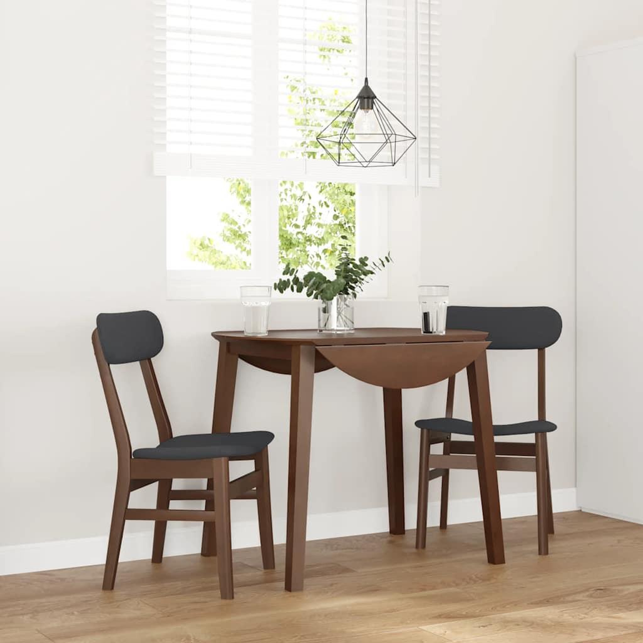 VIDAXL Chaises a manger coussins 2 pcs marron bois massif caoutchouc