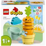 LEGO DUPLO 10981 - La carotte qui pousse, Jouet à Empiler pour Bébés Dès 1,5 An avec 4 Briques Végétales, Jouet Éducatif avec Légumes, et Arrosoir