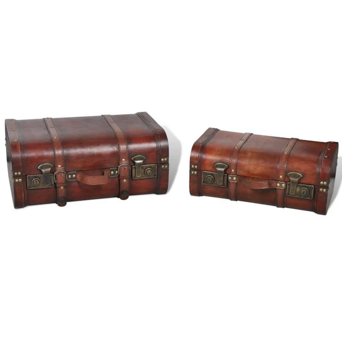 VIDAXL Coffre de rangement vintage Bois Marron 2 pcs