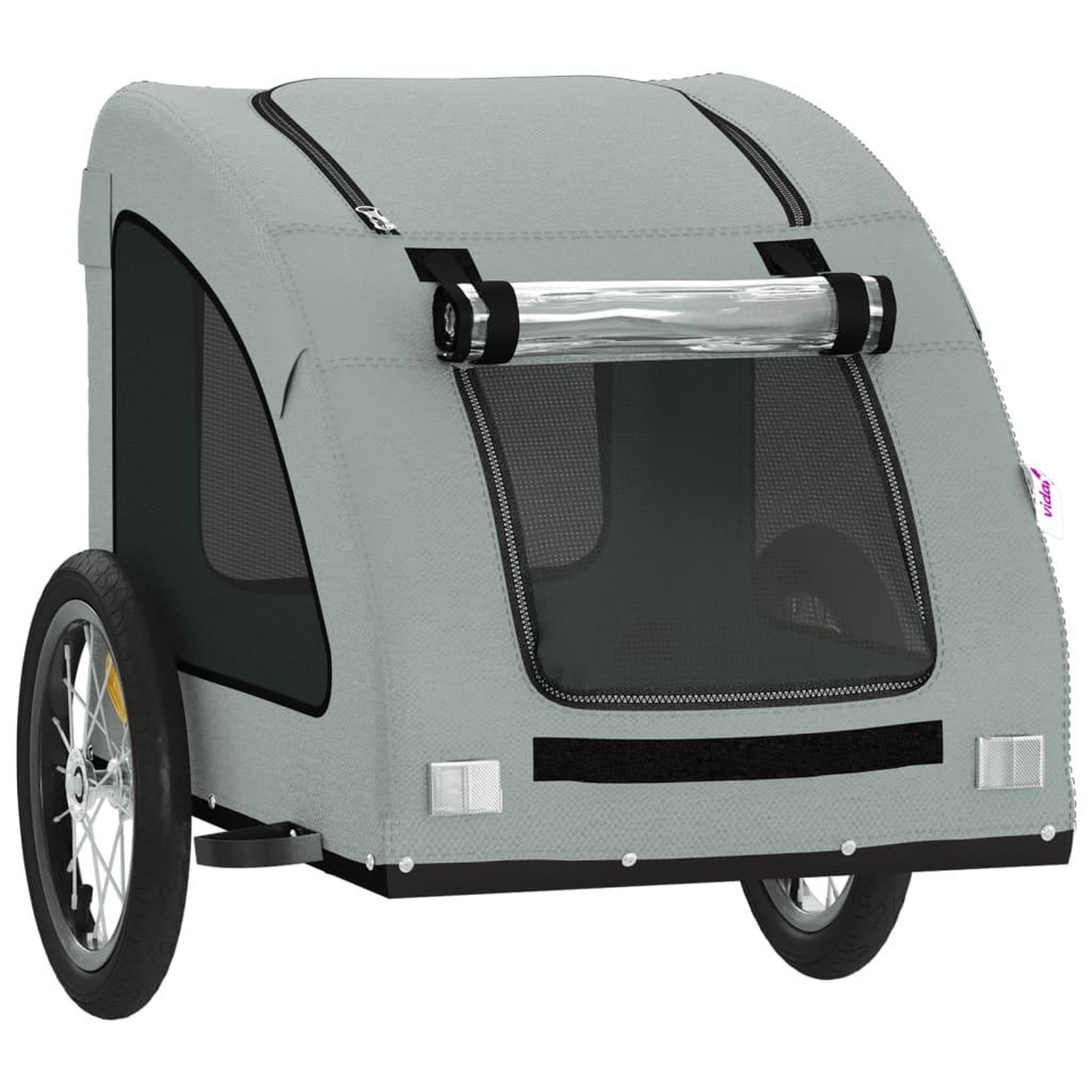 Voir la diapositive 5 : VIDAXL Remorque de velo pour animaux de compagnie gris