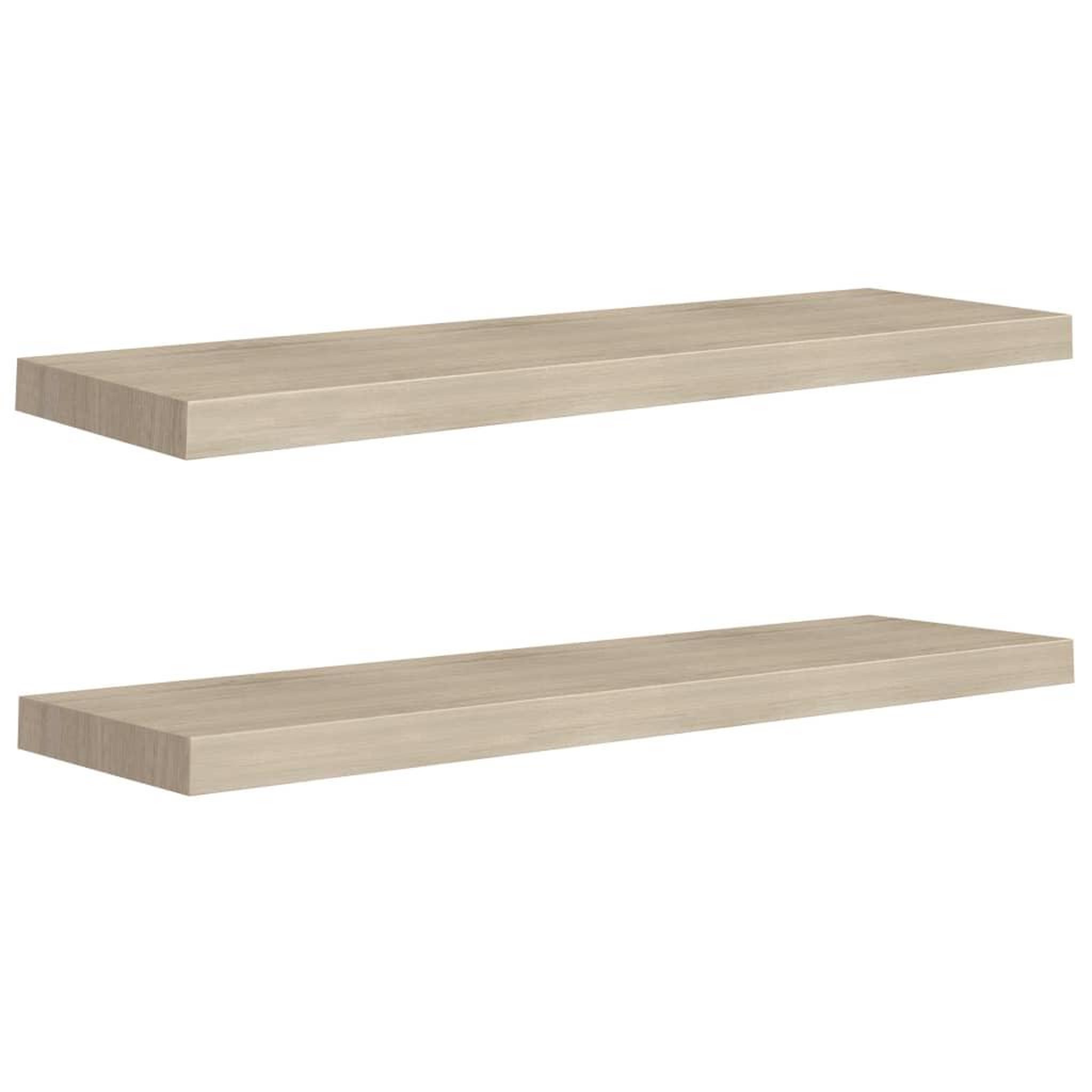 Voir la diapositive 2 : VIDAXL Etageres murales flottantes 2 pcs chene 90x23,5x3,8 cm MDF