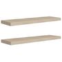 Voir la diapositive 2 : VIDAXL Etageres murales flottantes 2 pcs chene 90x23,5x3,8 cm MDF