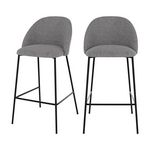 Rendez vous déco Lot de 2 chaises pour îlot central 66 cm en tissu chiné gris foncé - Karl. Coloris disponibles : Gris