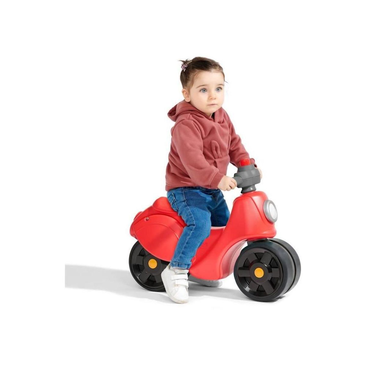 FALK Scooter Strada - FALK - Guidon directionnel avec klaxon - Larges roues sécurisantes - Rouge - 100% Fabriqué en France - Des 12