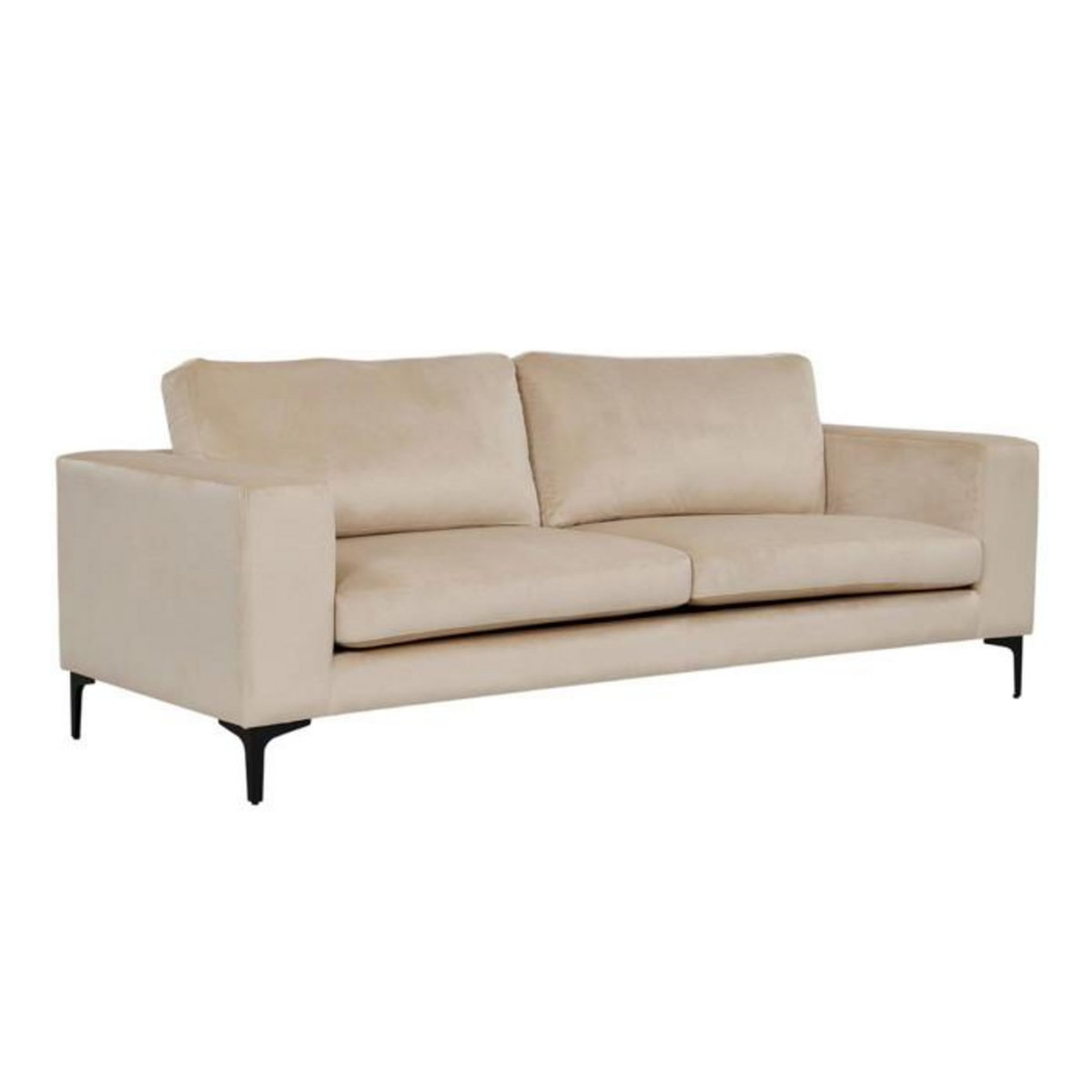 Paris Prix Canapé 3 Places en Velours  Bolero  215cm Beige