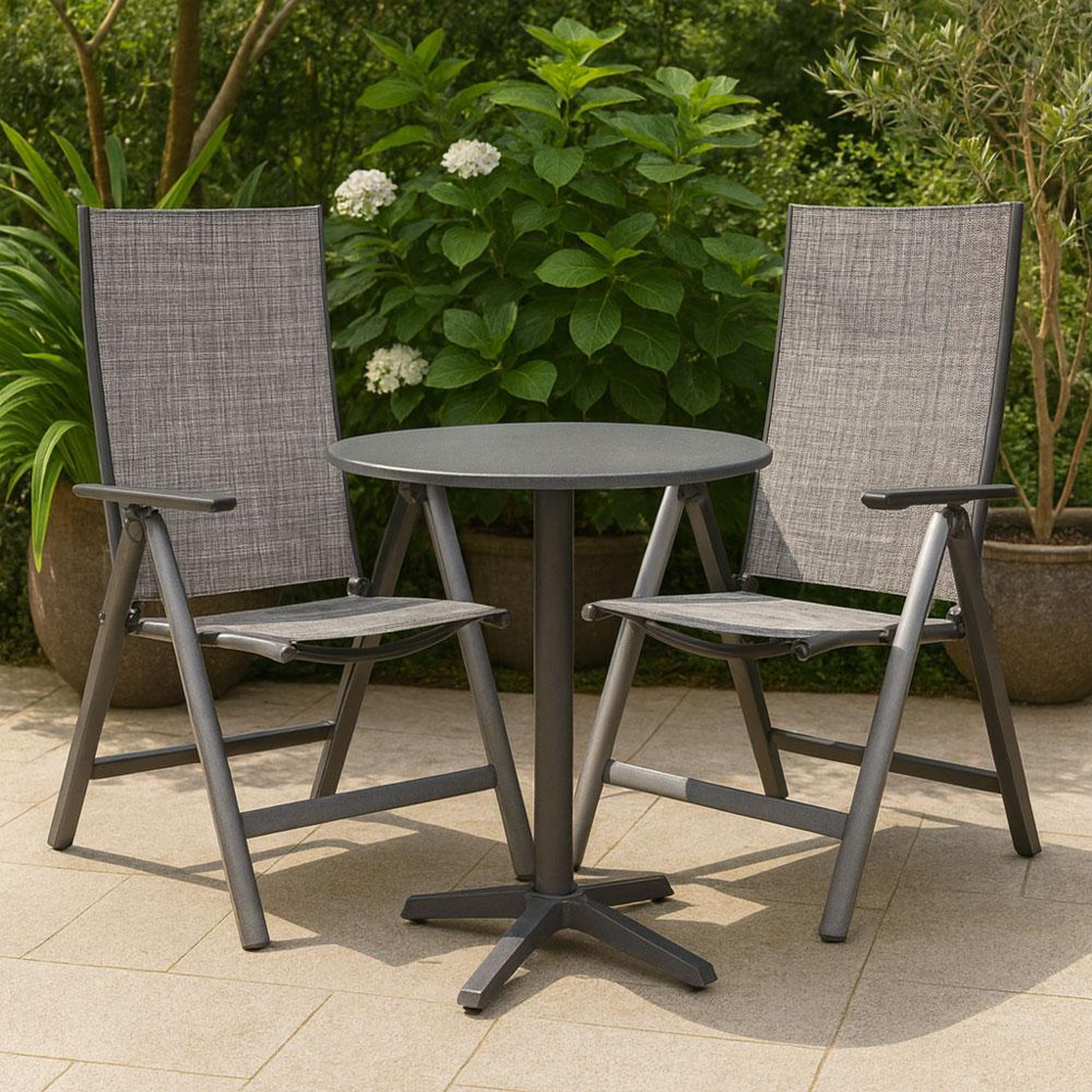 Voir la diapositive 3 : CONCEPT USINE Lot de 2 fauteuils aluminium et toile pvc berena