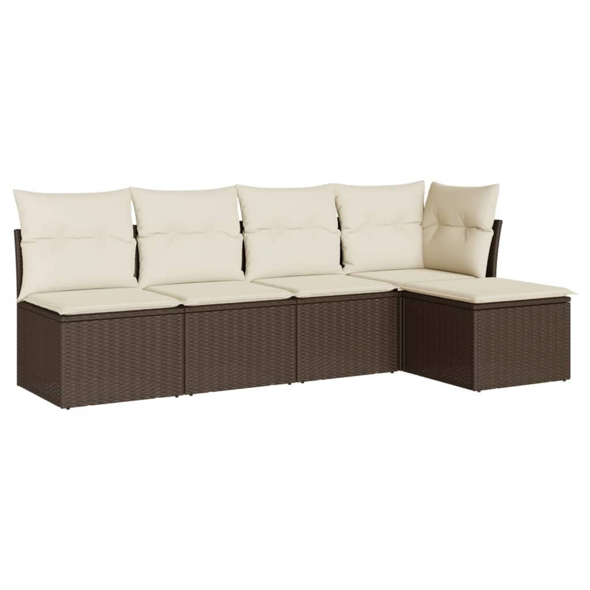 Voir la diapositive 2 : VIDAXL Salon de jardin avec coussins 5 pcs marron resine tressee