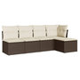 Voir la diapositive 2 : VIDAXL Salon de jardin avec coussins 5 pcs marron resine tressee