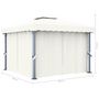 Voir la diapositive 6 : VIDAXL Tonnelle et rideau et guirlande lumineuse LED 3x3 m Blanc creme