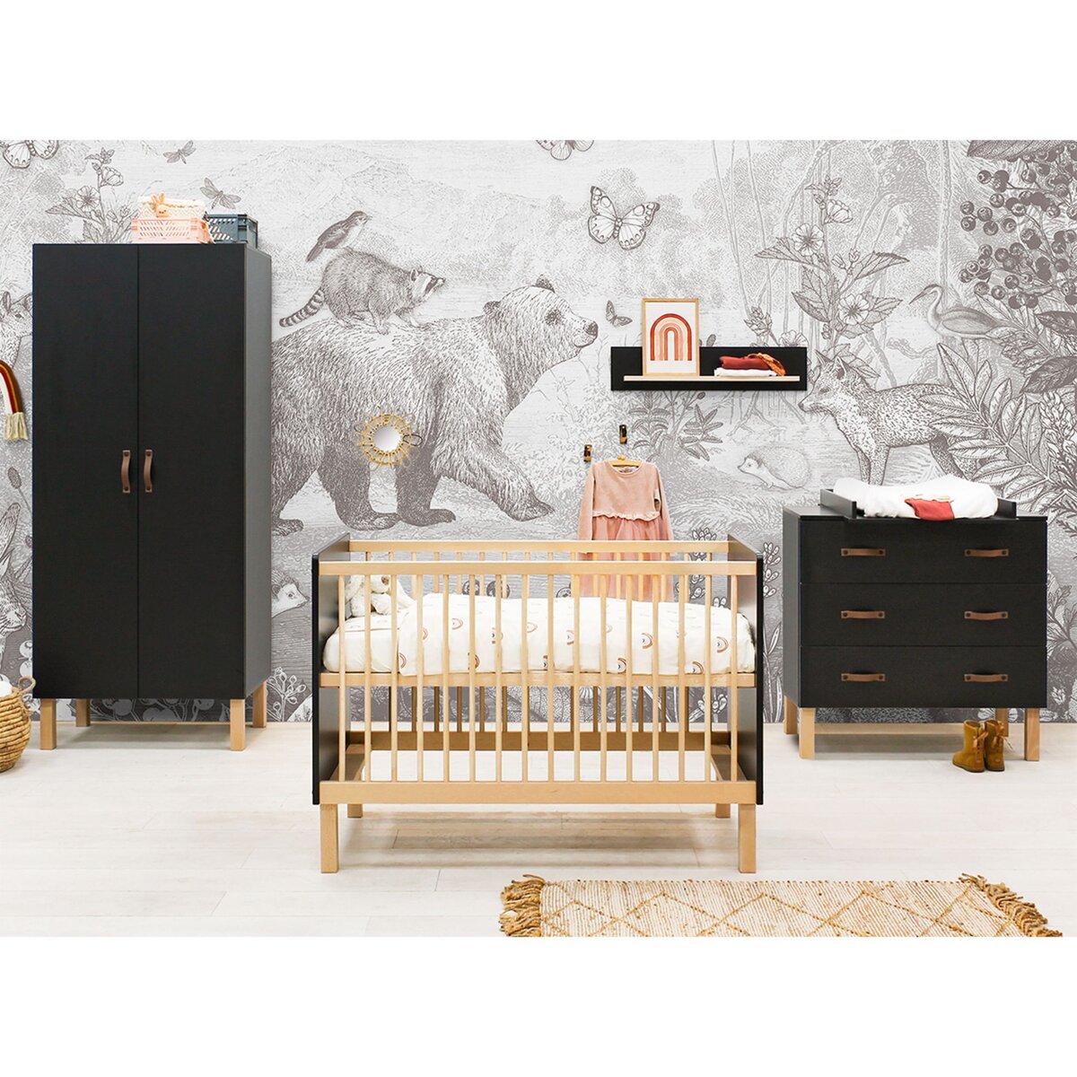 Chambre bébé bois complète lit évolutif commode armoire
