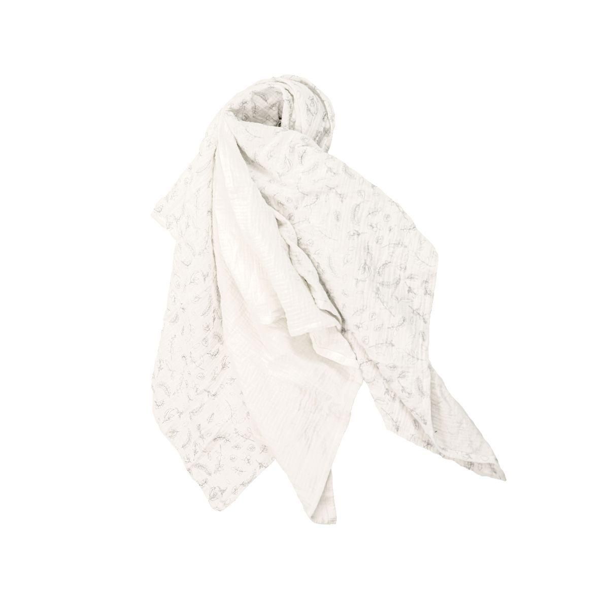 Domiva Coffret 3 langes en coton bio 60x60 Leafy Bunny