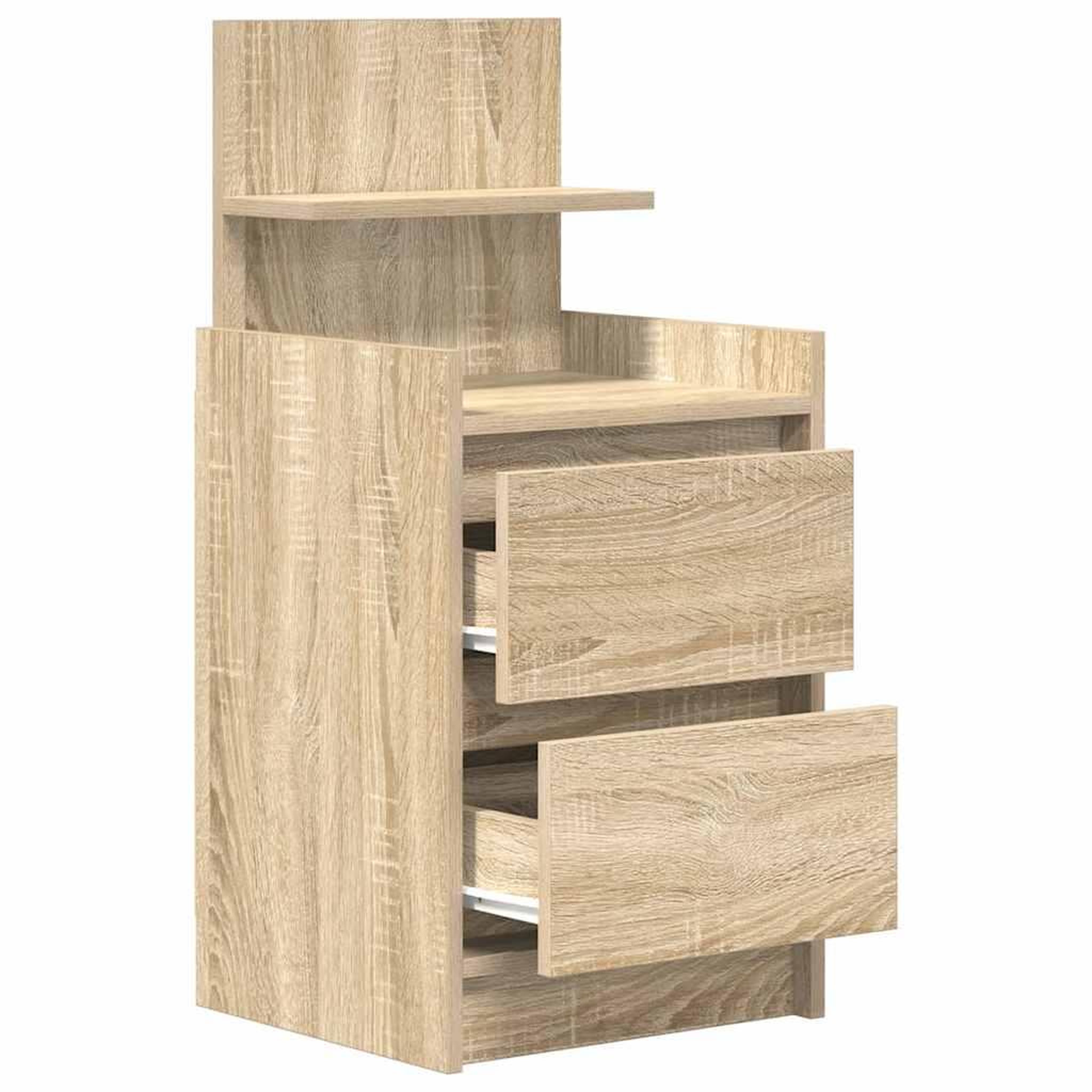 Voir la diapositive 5 : VIDAXL Table de chevet avec 2 tiroirs chene sonoma 38x34x80 cm