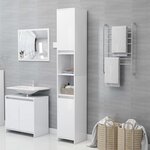 VIDAXL Armoire de salle de bain Blanc 30x30x183,5 cm Bois d'ingenierie