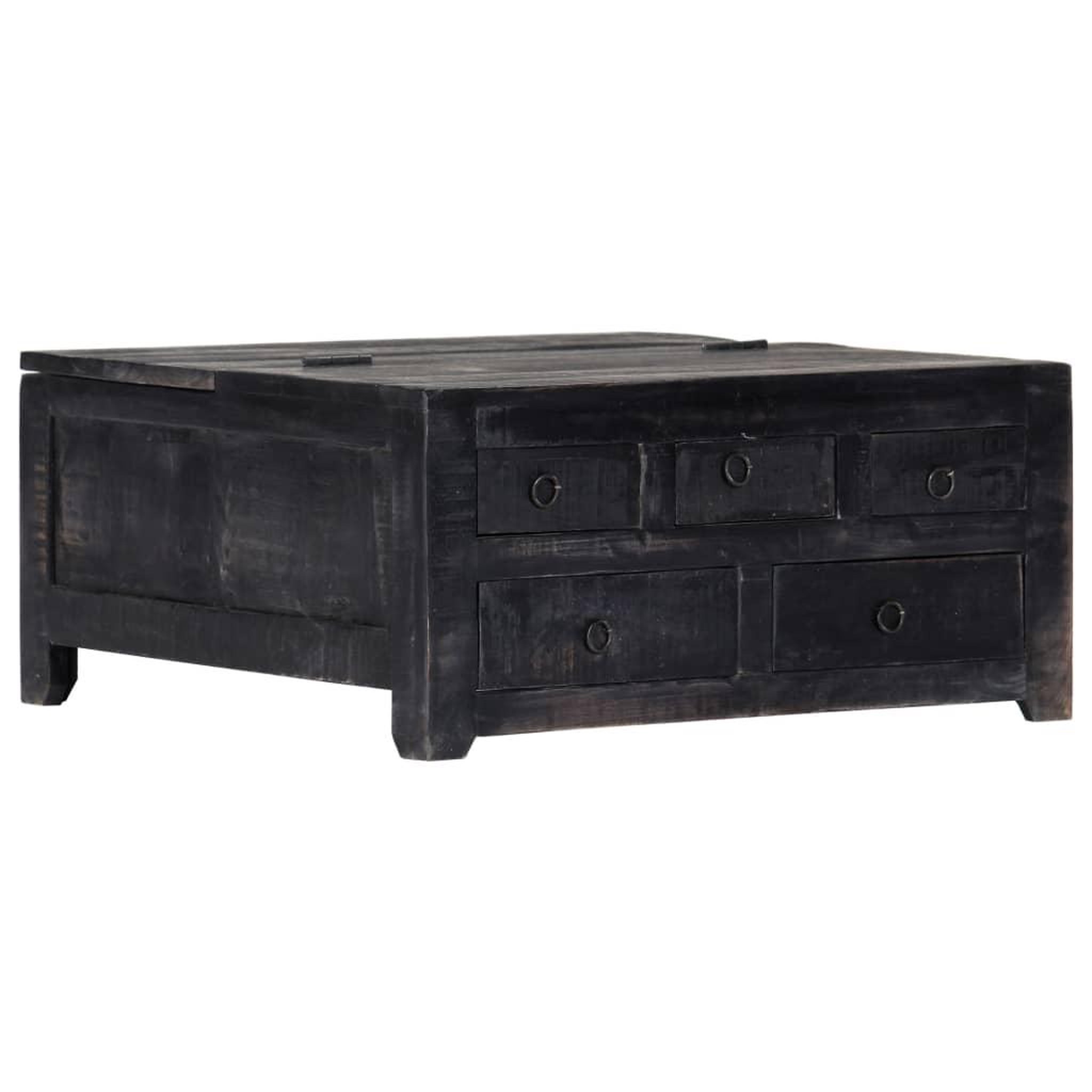 VIDAXL Table basse Noir 65x65x30 cm Bois de manguier massif