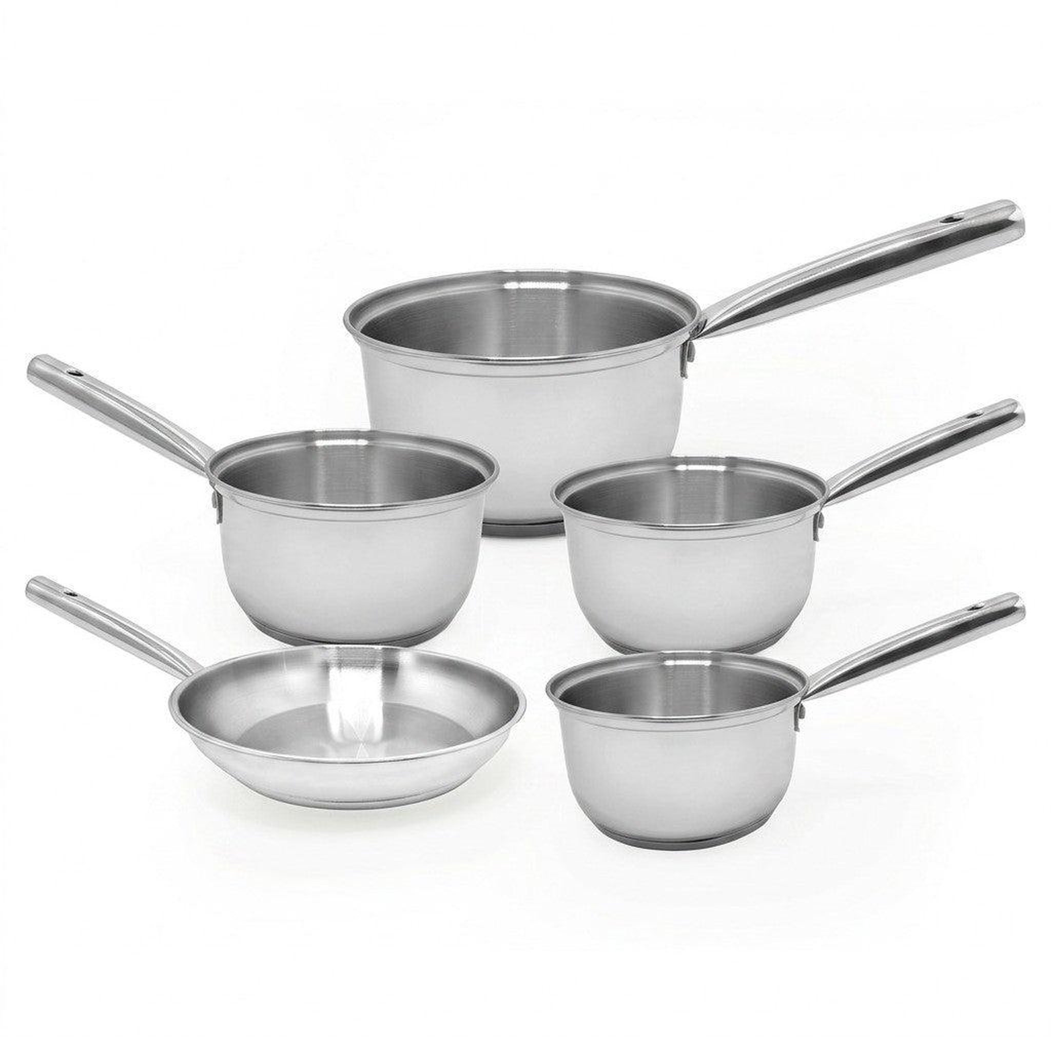 Fackelmann Lot de 4 casseroles 16/18/20/22 cm et 1 poêle en inox 20 cm fackelmann rhona