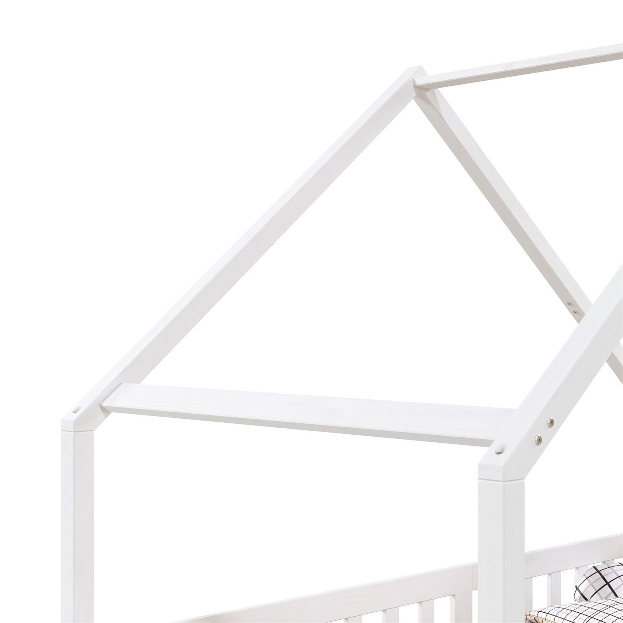 Voir la diapositive 4 : IDIMEX Lit cabane  asymétrique CORA 90 x 190 cm en pin massif