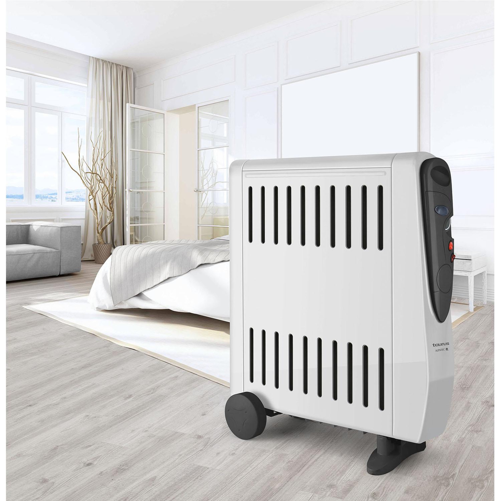 Voir la diapositive 3 : Taurus Alpatec Radiateur à bain d'huile 2500w avec humidificateur - TUAREG 2500
