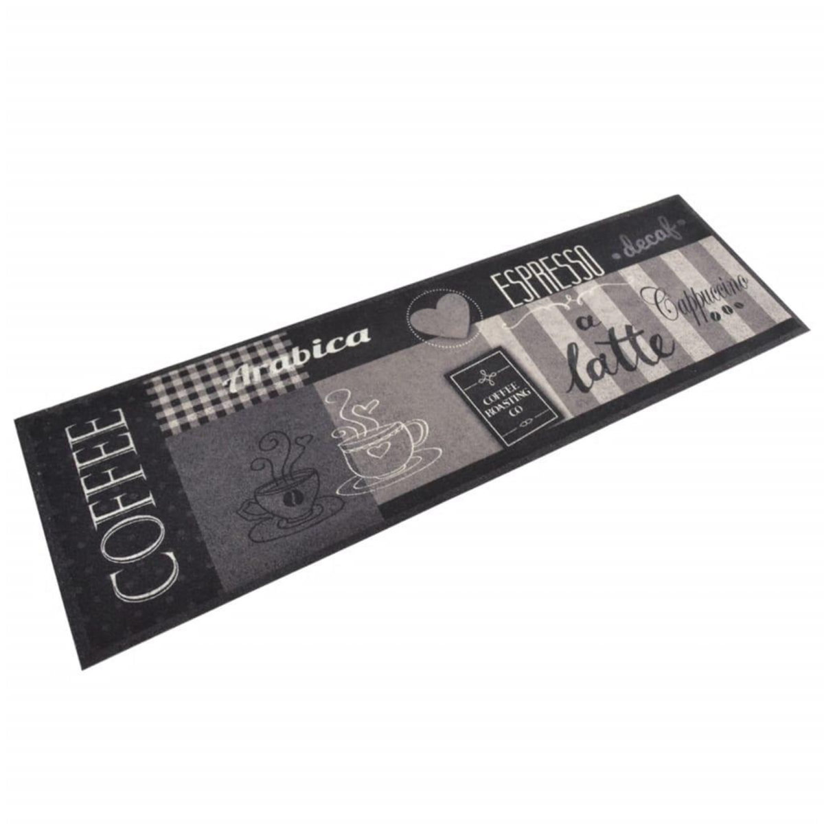 VIDAXL Tapis de cuisine lavable impression cafe noir 45x150 cm velours