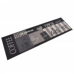 VIDAXL Tapis de cuisine lavable impression cafe noir 45x150 cm velours