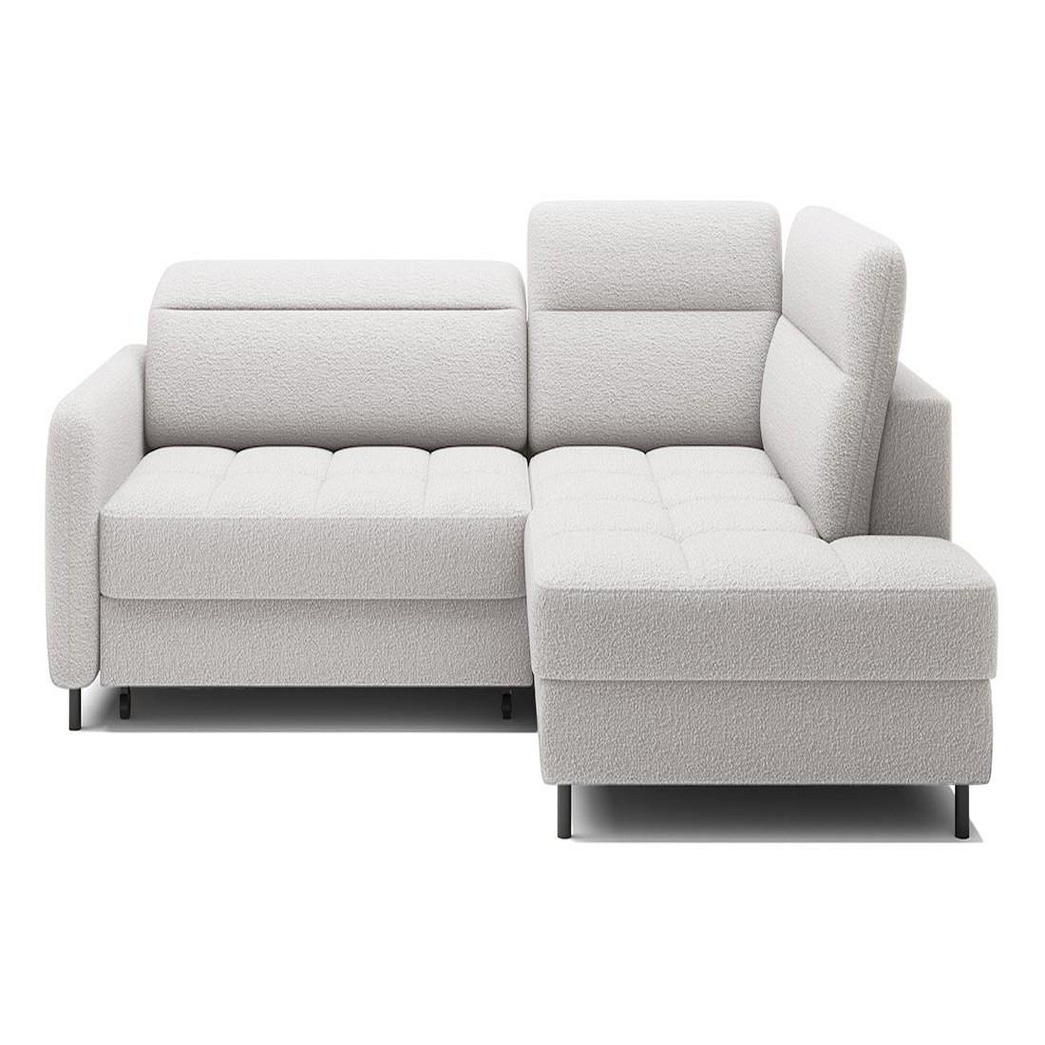 Voir la diapositive 6 : BEST MOBILIER Kalibo - canapé d'angle droit - 5 places - convertible avec coffre et têtières - en tissu bouclette