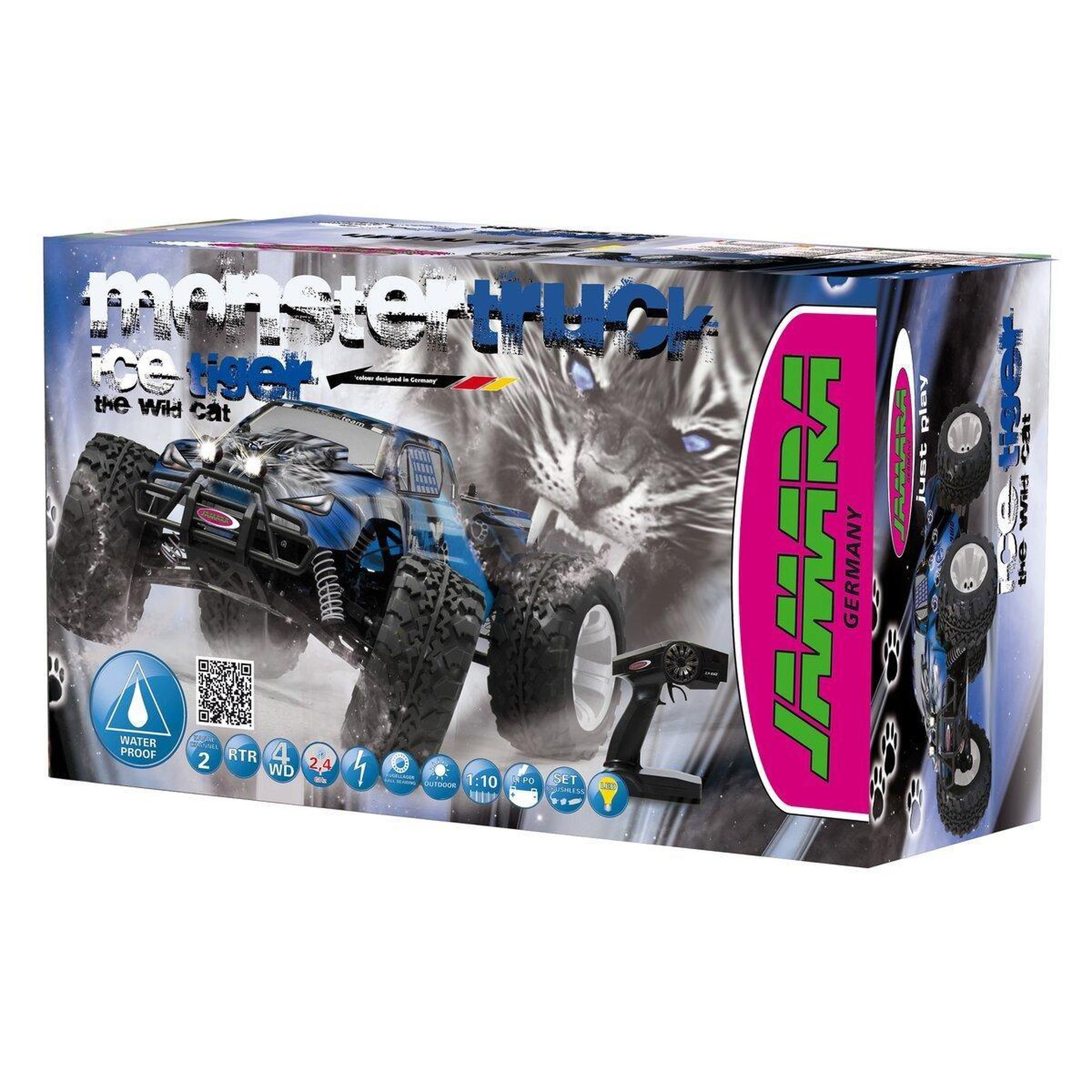 Voir la diapositive 2 : Jamara Tiger ice monstertruck 4wd 1:10 nimh 2,4ghz avec led