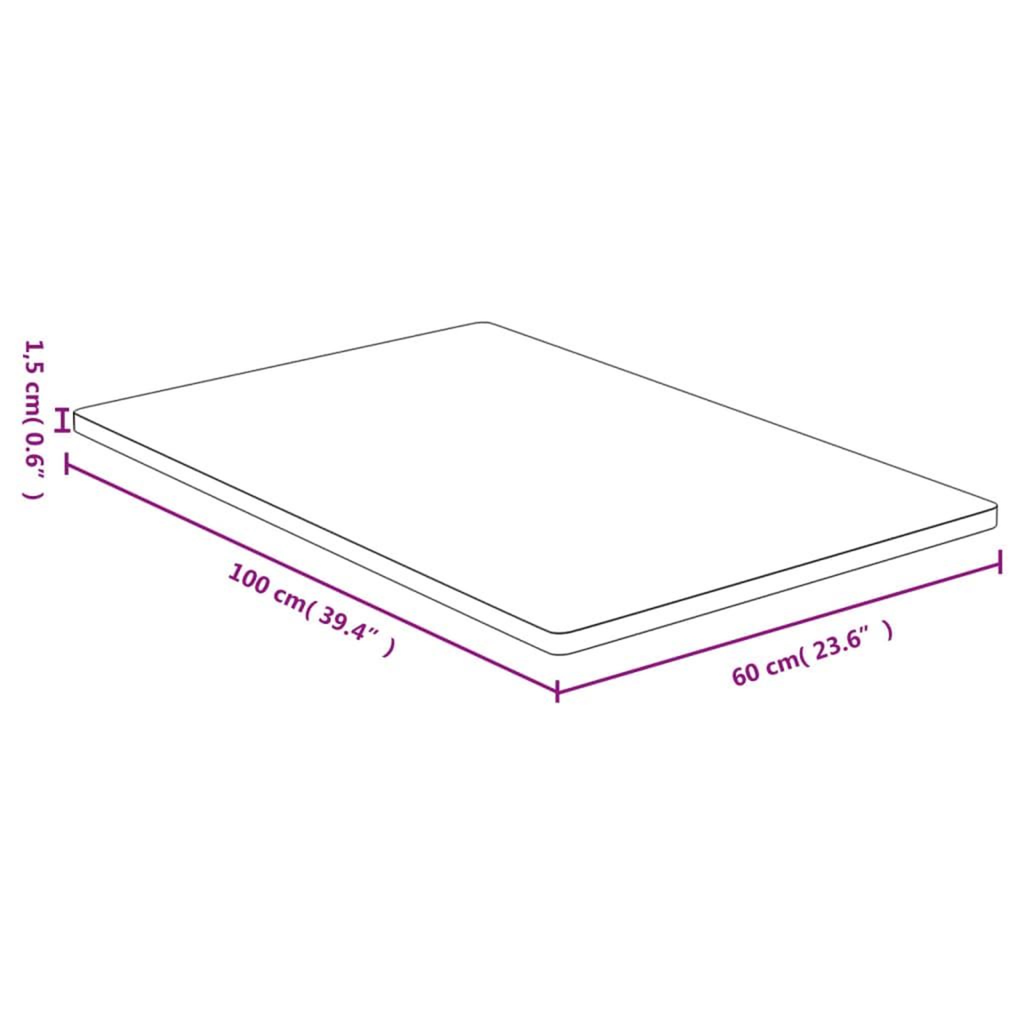 Voir la diapositive 4 : VIDAXL Dessus de table 60x100x1,5 cm bambou
