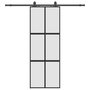 Voir la diapositive 2 : VIDAXL Porte coulissante kit quincaillerie noir 76x205 cm verre trempe