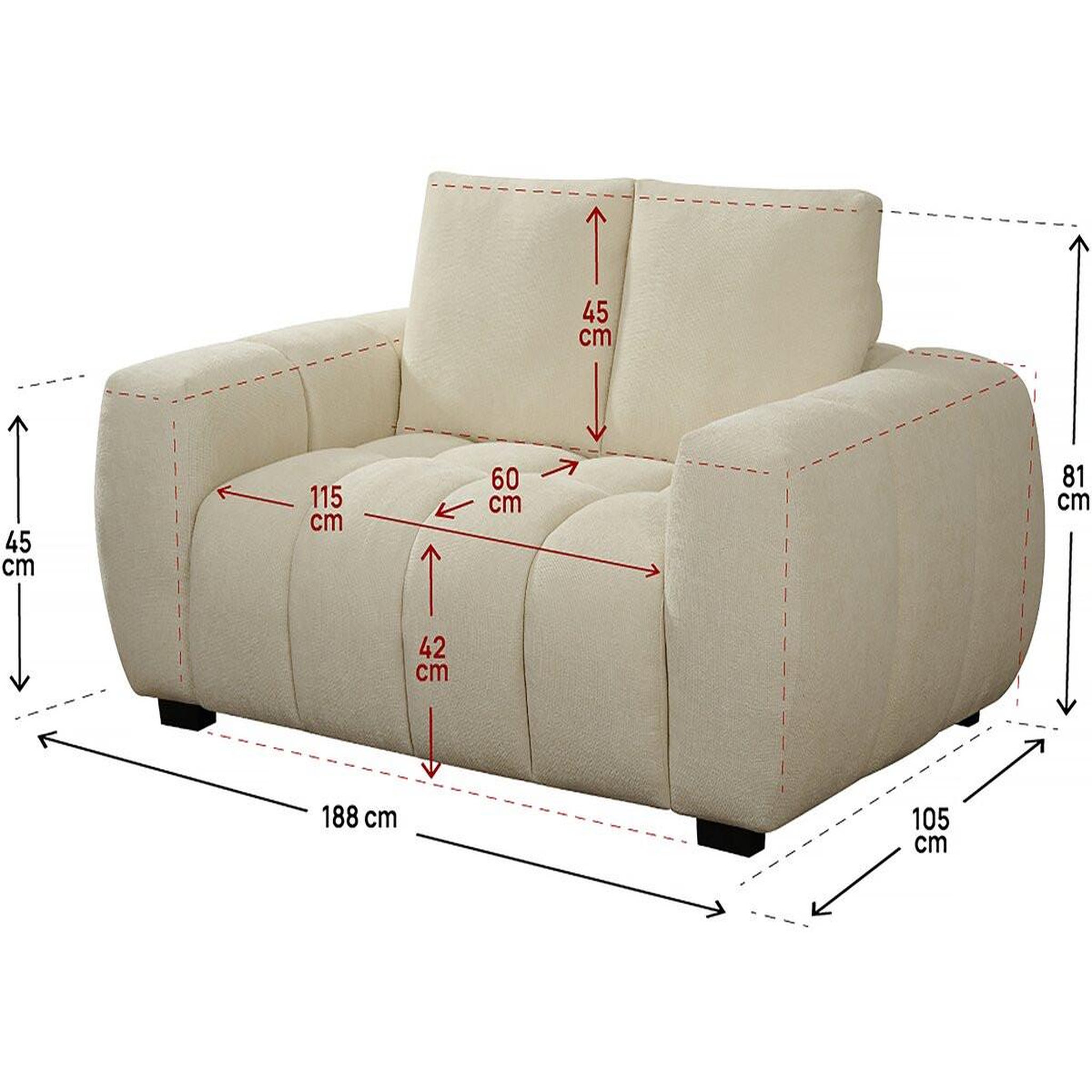 Voir la diapositive 3 : Habitat et Jardin Canapé  cambon  - 2 places - beige